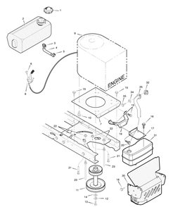 Engine Mount Diagram and Parts List for 385011X50C 2004 Briggs and Stratton Lawn Tractor